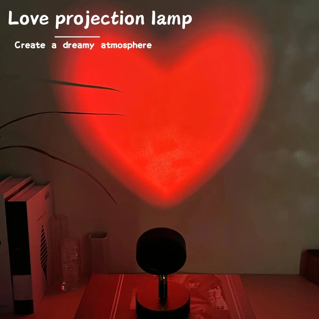 1 Piece Romantic Heart-Shaped LED Projector Light USB Powered for Photography Background Party Bedroom Decor Ideal for Christmas
