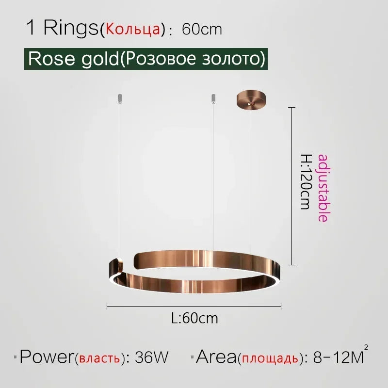 Nordic Designer Pendant Light Round Led Chandelier Dining Room Bedroom Hanging Lamp Restaurant Kitchen Bar Lighting Fixtures
