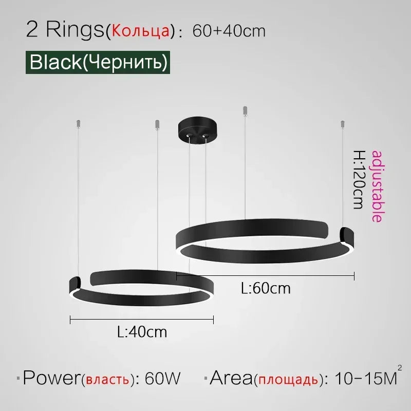 Nordic Designer Pendant Light Round Led Chandelier Dining Room Bedroom Hanging Lamp Restaurant Kitchen Bar Lighting Fixtures