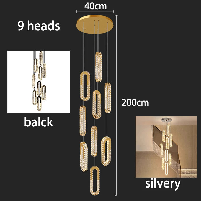 Modern home decor led lights pendant light lamps forstaircase Chandeliers for living room hanging light indoor lighting