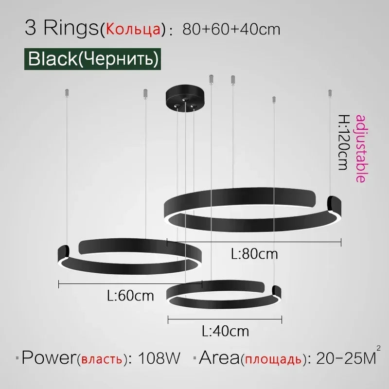 Nordic Designer Pendant Light Round Led Chandelier Dining Room Bedroom Hanging Lamp Restaurant Kitchen Bar Lighting Fixtures
