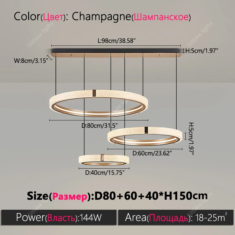 Modern design creative round simple chandelier ring Lights suitable for living room bedroom restaurant home round Pendant Lights