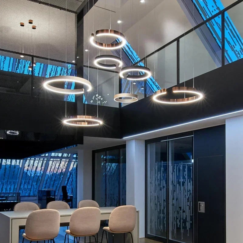 Nordic Designer Pendant Light Round Led Chandelier Dining Room Bedroom Hanging Lamp Restaurant Kitchen Bar Lighting Fixtures