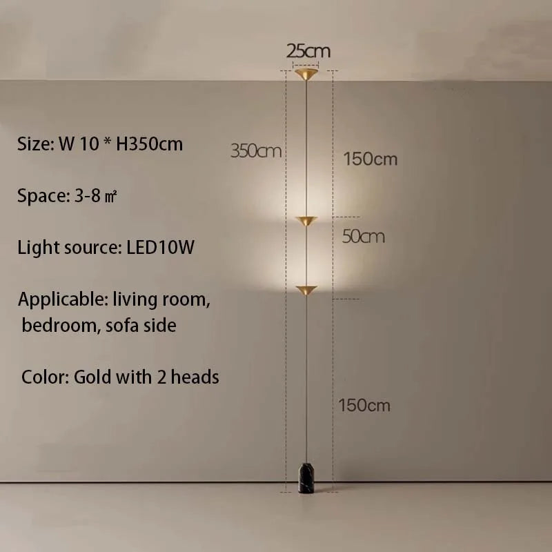 Modern LED cone-shaped design floor lamp pendant light living room bedroom bedside sofa side ambient light hanging line light
