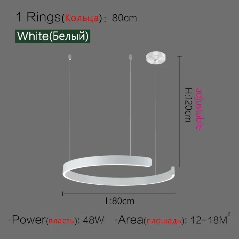 Nordic Designer Pendant Light Round Led Chandelier Dining Room Bedroom Hanging Lamp Restaurant Kitchen Bar Lighting Fixtures