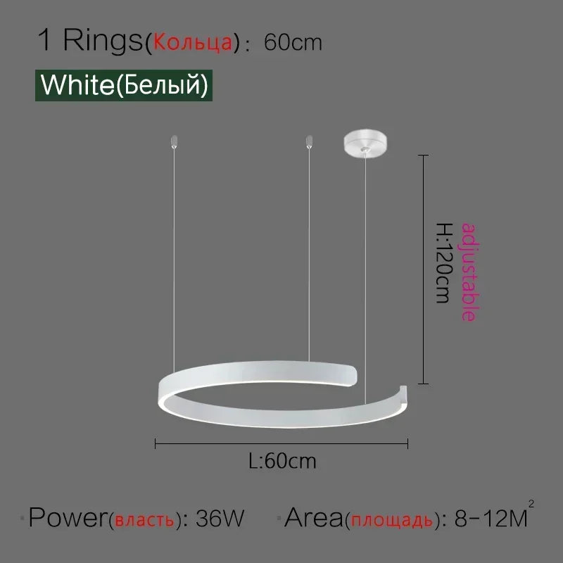 Nordic Designer Pendant Light Round Led Chandelier Dining Room Bedroom Hanging Lamp Restaurant Kitchen Bar Lighting Fixtures