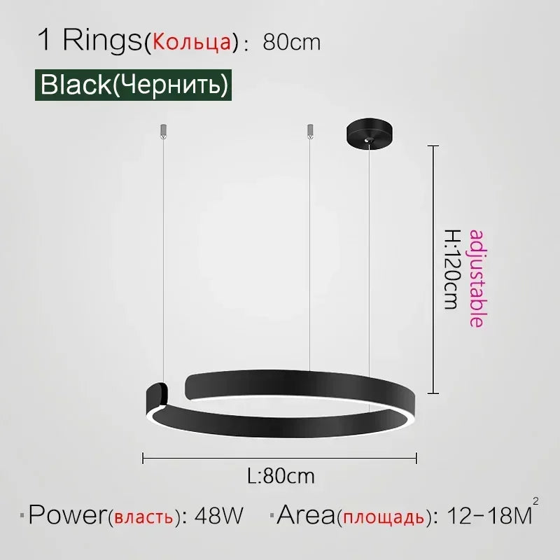 Nordic Designer Pendant Light Round Led Chandelier Dining Room Bedroom Hanging Lamp Restaurant Kitchen Bar Lighting Fixtures