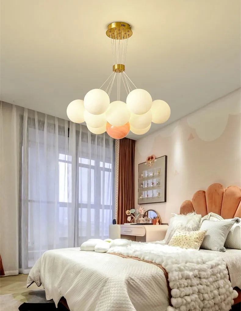 Nordic Planet 3D Moon Ceiling Chandelier Living Room Decoration Designer Creative Dining Room Bedroom Pendant Lamp Lustre Fixtur