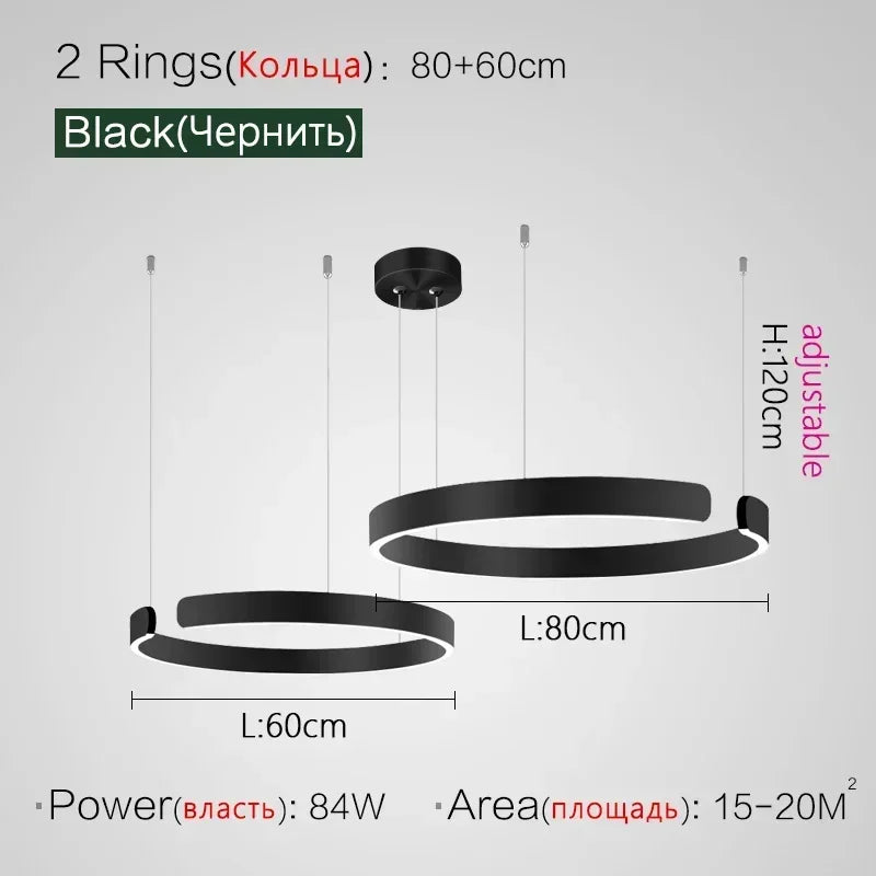 Nordic Designer Pendant Light Round Led Chandelier Dining Room Bedroom Hanging Lamp Restaurant Kitchen Bar Lighting Fixtures