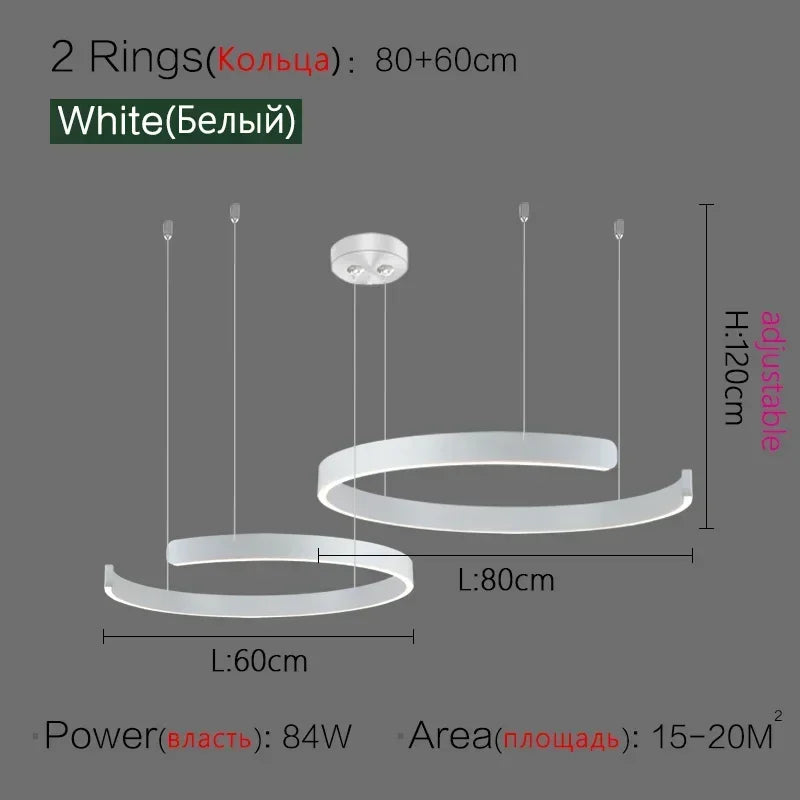 Nordic Designer Pendant Light Round Led Chandelier Dining Room Bedroom Hanging Lamp Restaurant Kitchen Bar Lighting Fixtures