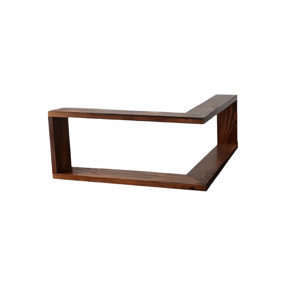 Space Saving 90 Degree Corner Wall Shelf Floating Shelf Suspended Corner Bookshelf Wall Mounted Wooden Display Shelf Home