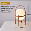 Wabi Sabi Wood LED Table Lamp Minimalist Glass Lampshade for Study Bedroom Bedside Living Room Reading Home Decor Standing Light