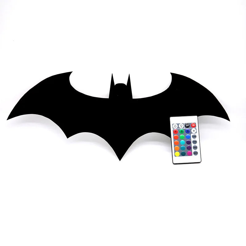 ZK50 Colorful And Cool LED Night Light Decorative Wall Lamp Plug-in Remote Control Color Changing Bat Wing Bedside Ambient Light
