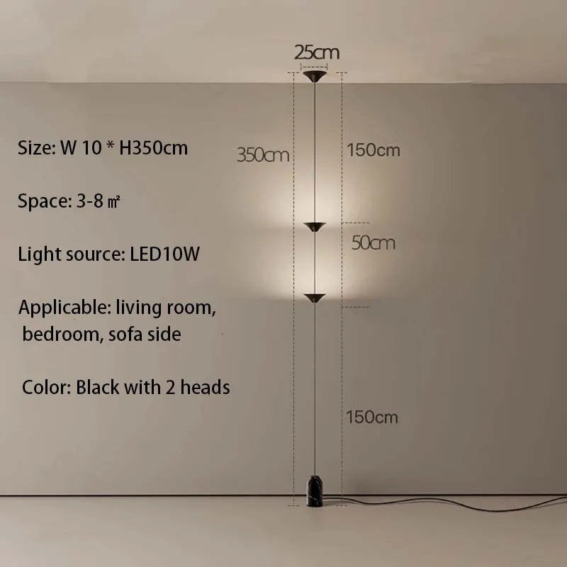 Modern LED cone-shaped design floor lamp pendant light living room bedroom bedside sofa side ambient light hanging line light