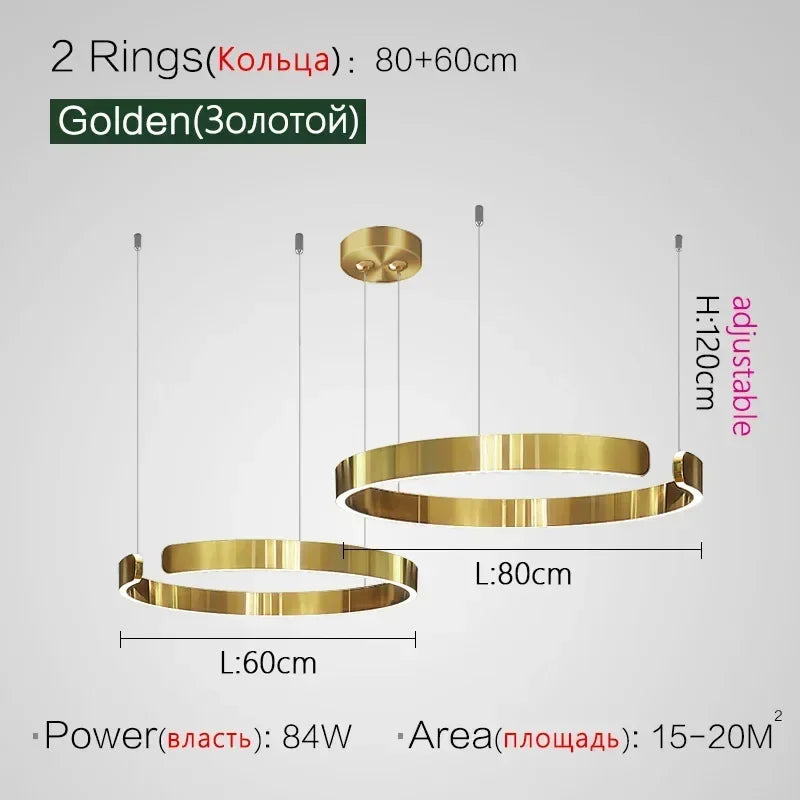 Nordic Designer Pendant Light Round Led Chandelier Dining Room Bedroom Hanging Lamp Restaurant Kitchen Bar Lighting Fixtures