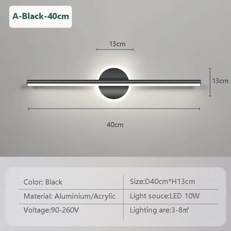 Modern LED Mirror Headlights With Simple Lines Wall Lamps For Indoor Bedrooms Living Rooms Kitchens Bathrooms Lighting Fixtures