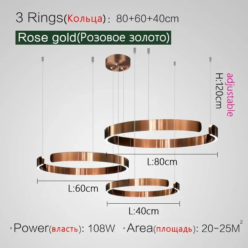 Nordic Designer Pendant Light Round Led Chandelier Dining Room Bedroom Hanging Lamp Restaurant Kitchen Bar Lighting Fixtures