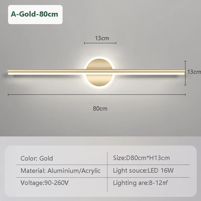 Modern LED Mirror Headlights With Simple Lines Wall Lamps For Indoor Bedrooms Living Rooms Kitchens Bathrooms Lighting Fixtures