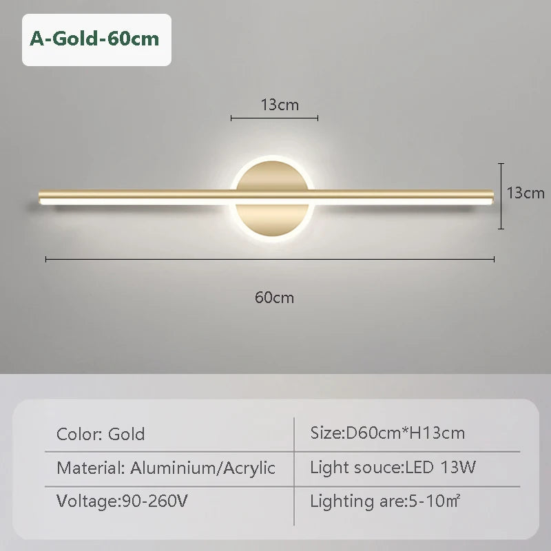 Modern LED Mirror Headlights With Simple Lines Wall Lamps For Indoor Bedrooms Living Rooms Kitchens Bathrooms Lighting Fixtures