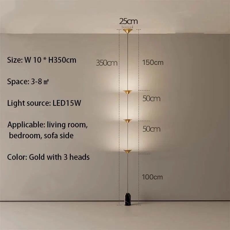 Modern LED cone-shaped design floor lamp pendant light living room bedroom bedside sofa side ambient light hanging line light