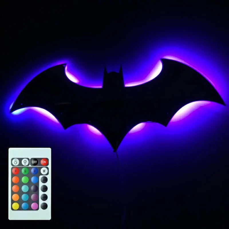 ZK50 Colorful And Cool LED Night Light Decorative Wall Lamp Plug-in Remote Control Color Changing Bat Wing Bedside Ambient Light