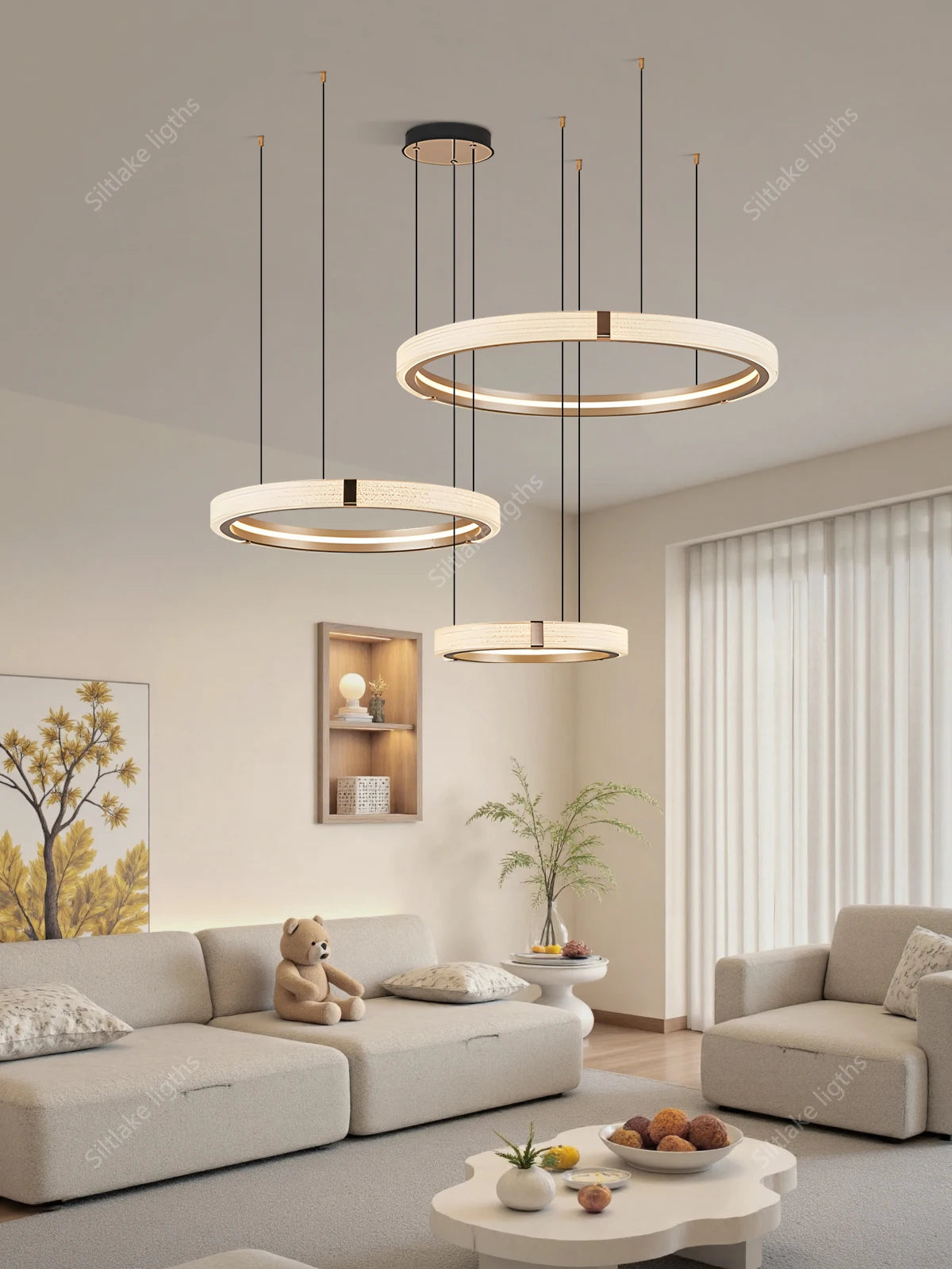 Modern design creative round simple chandelier ring Lights suitable for living room bedroom restaurant home round Pendant Lights