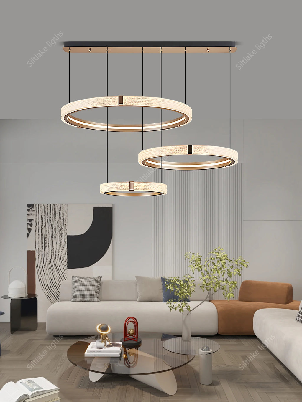 Modern design creative round simple chandelier ring Lights suitable for living room bedroom restaurant home round Pendant Lights
