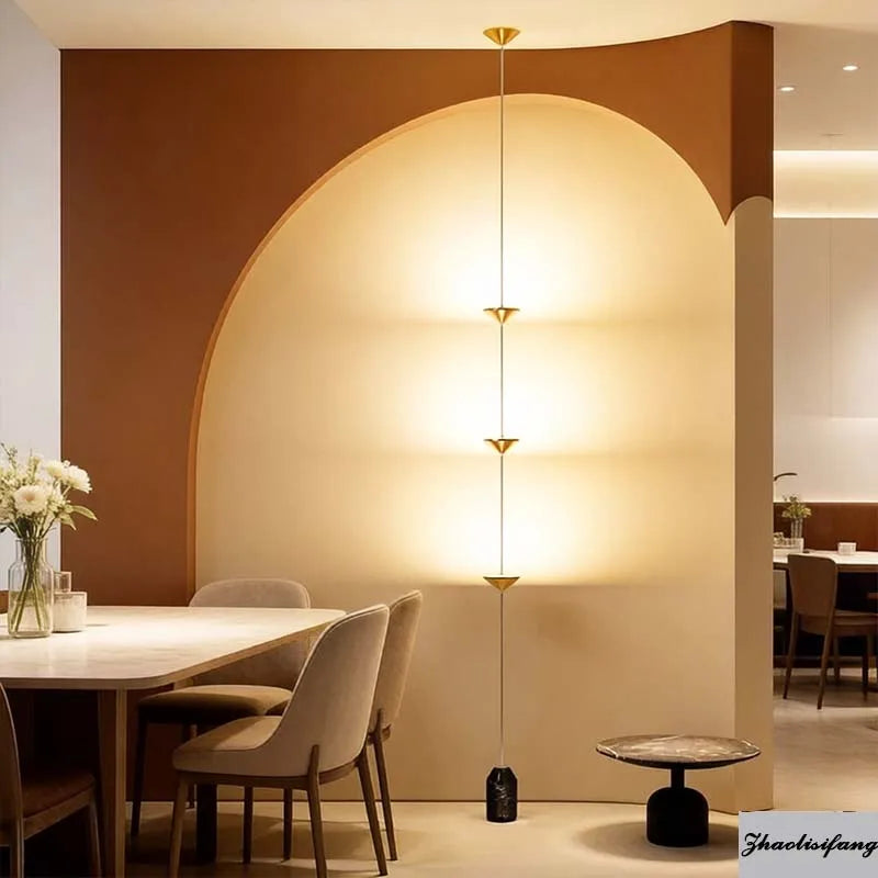 Modern LED cone-shaped design floor lamp pendant light living room bedroom bedside sofa side ambient light hanging line light