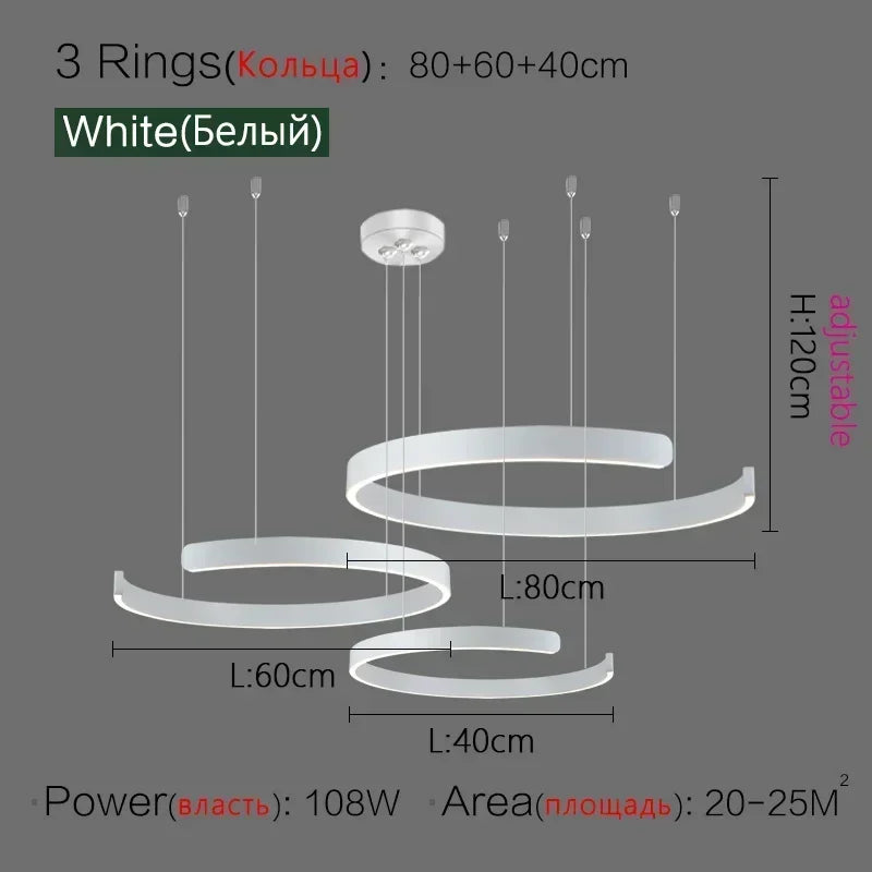 Nordic Designer Pendant Light Round Led Chandelier Dining Room Bedroom Hanging Lamp Restaurant Kitchen Bar Lighting Fixtures