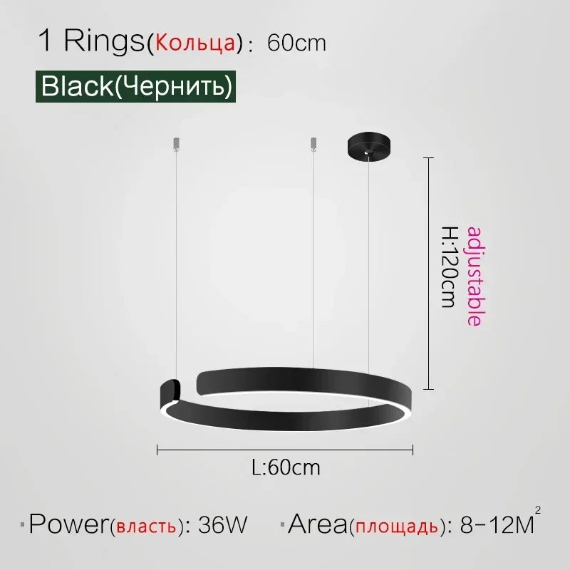 Nordic Designer Pendant Light Round Led Chandelier Dining Room Bedroom Hanging Lamp Restaurant Kitchen Bar Lighting Fixtures