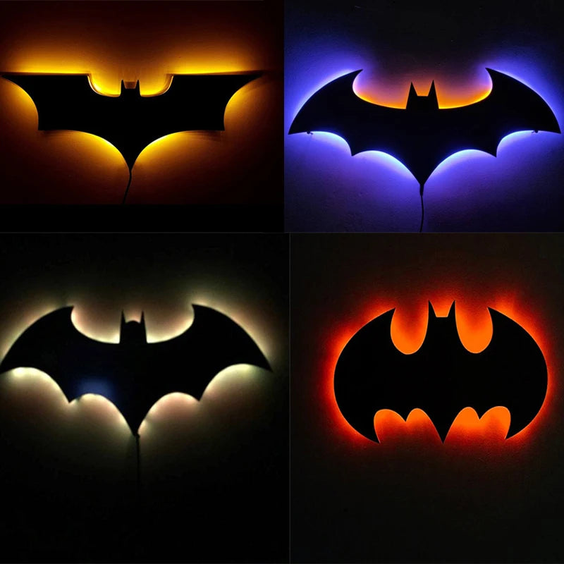 ZK50 Colorful And Cool LED Night Light Decorative Wall Lamp Plug-in Remote Control Color Changing Bat Wing Bedside Ambient Light