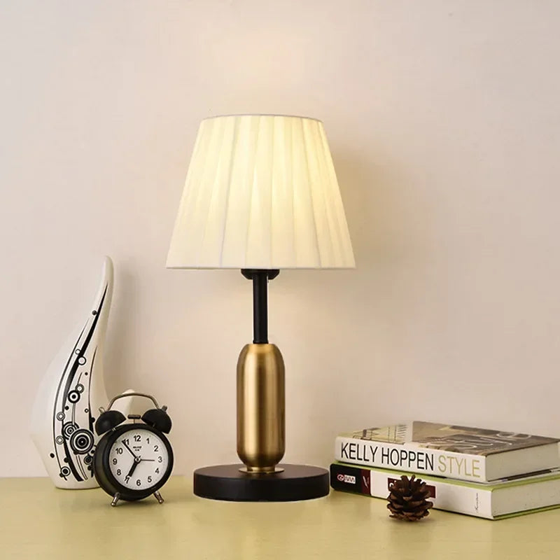 Retro Table Lamp LED Simple Romantic DC  Bedroom Bedside Living room Decoration Bulb Warm Remote Control Lighting Night Light