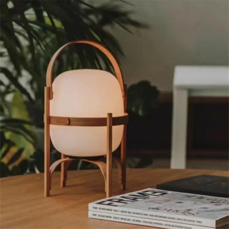 Wabi Sabi Wood LED Table Lamp Minimalist Glass Lampshade for Study Bedroom Bedside Living Room Reading Home Decor Standing Light