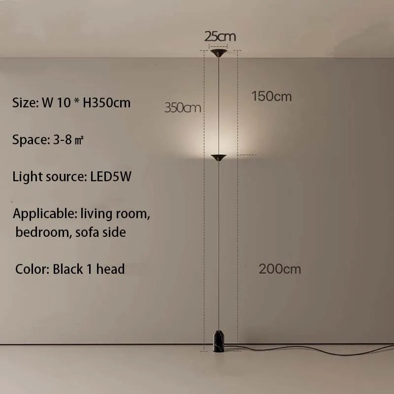 Modern LED cone-shaped design floor lamp pendant light living room bedroom bedside sofa side ambient light hanging line light