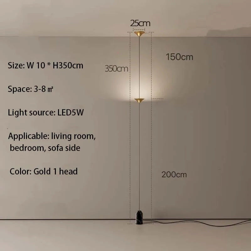 Modern LED cone-shaped design floor lamp pendant light living room bedroom bedside sofa side ambient light hanging line light