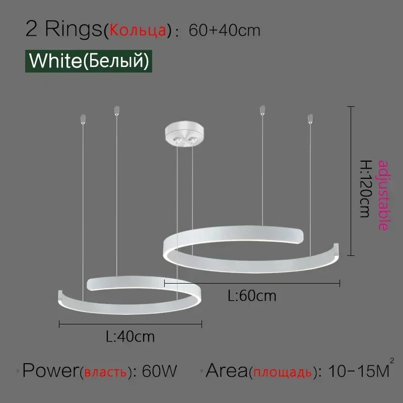 Nordic Designer Pendant Light Round Led Chandelier Dining Room Bedroom Hanging Lamp Restaurant Kitchen Bar Lighting Fixtures